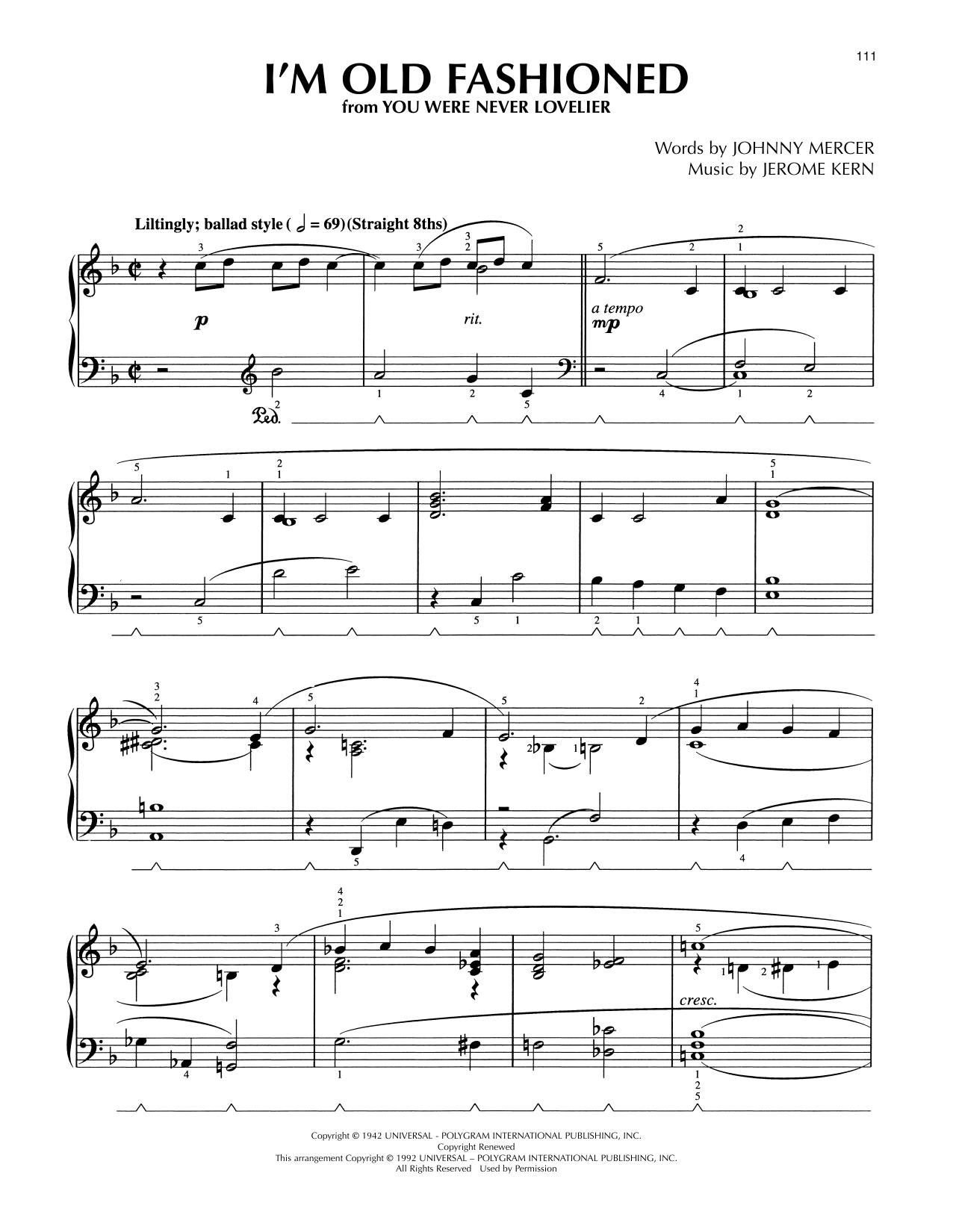 Produktbild zu: I'm Old Fashioned (from You Were Never Lovelier) (arr. Lee Evans)