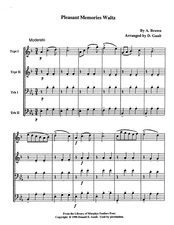 Produktgalerie: Seite 1 von 11 Pleasant Memories Waltz, , Blechbläser Quartett