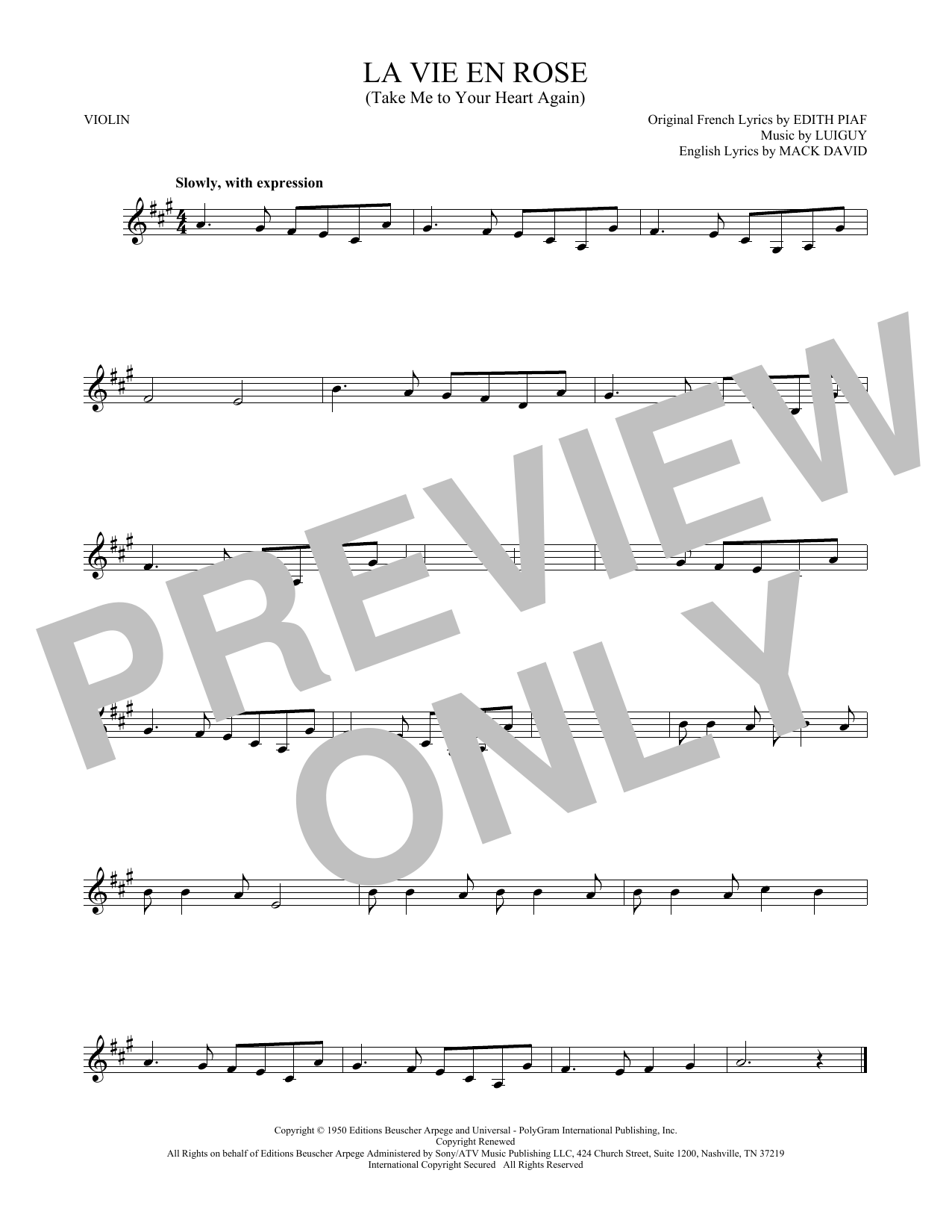 Product gallery: Page 1 of 1 La Vie En Rose (Take Me To Your Heart Again), Edith Piaf