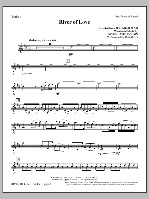 Produktbild zu: River Of Love - Violin 1