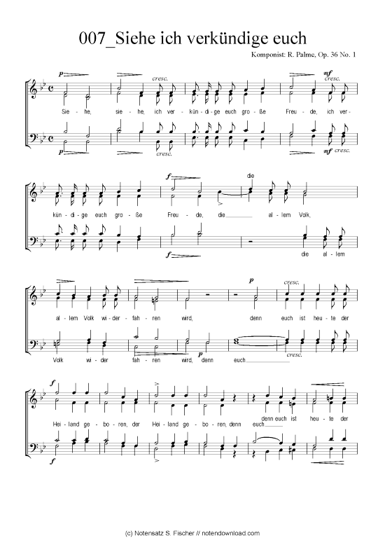 Product picture to: Siehe ich verkündige euch R. Palme, Op. 36 No. 1