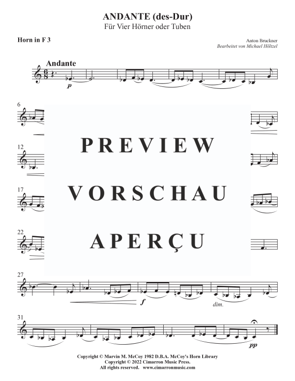 Product gallery: Page 7 of 8 Andante in Des-Dur, , Horn/Tuba Quartet