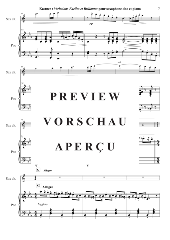 Product gallery: Page 8 of 21 Variations Faciles et Brillantes , , (alto saxophone + piano)