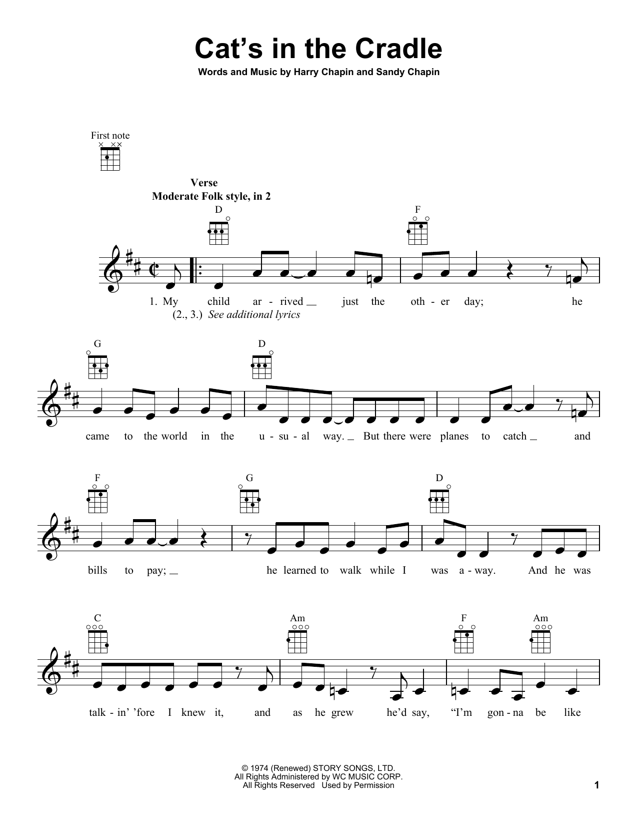 Product gallery: Page 1 of 1 Cat's In The Cradle, Harry Chapin