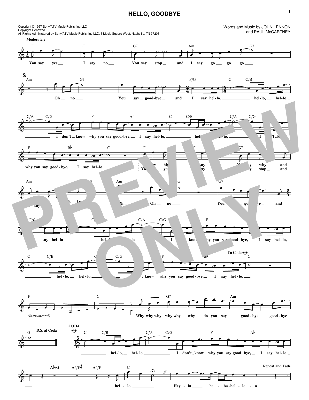 Produktgalerie: Seite 1 von 1 Hello, Goodbye, The Beatles, Melodieinstrument