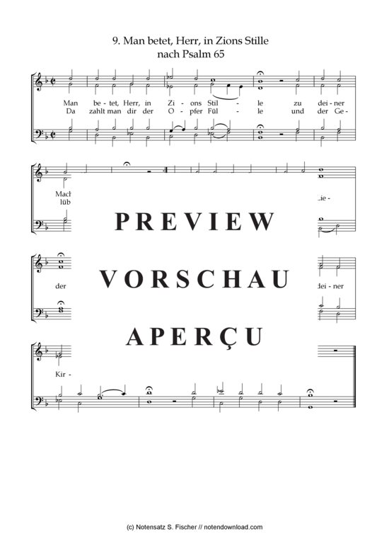 Produktgalerie: Seite 2 von 3 Man betet, Herr, in Zions Stille , , (Gemischter Chor)