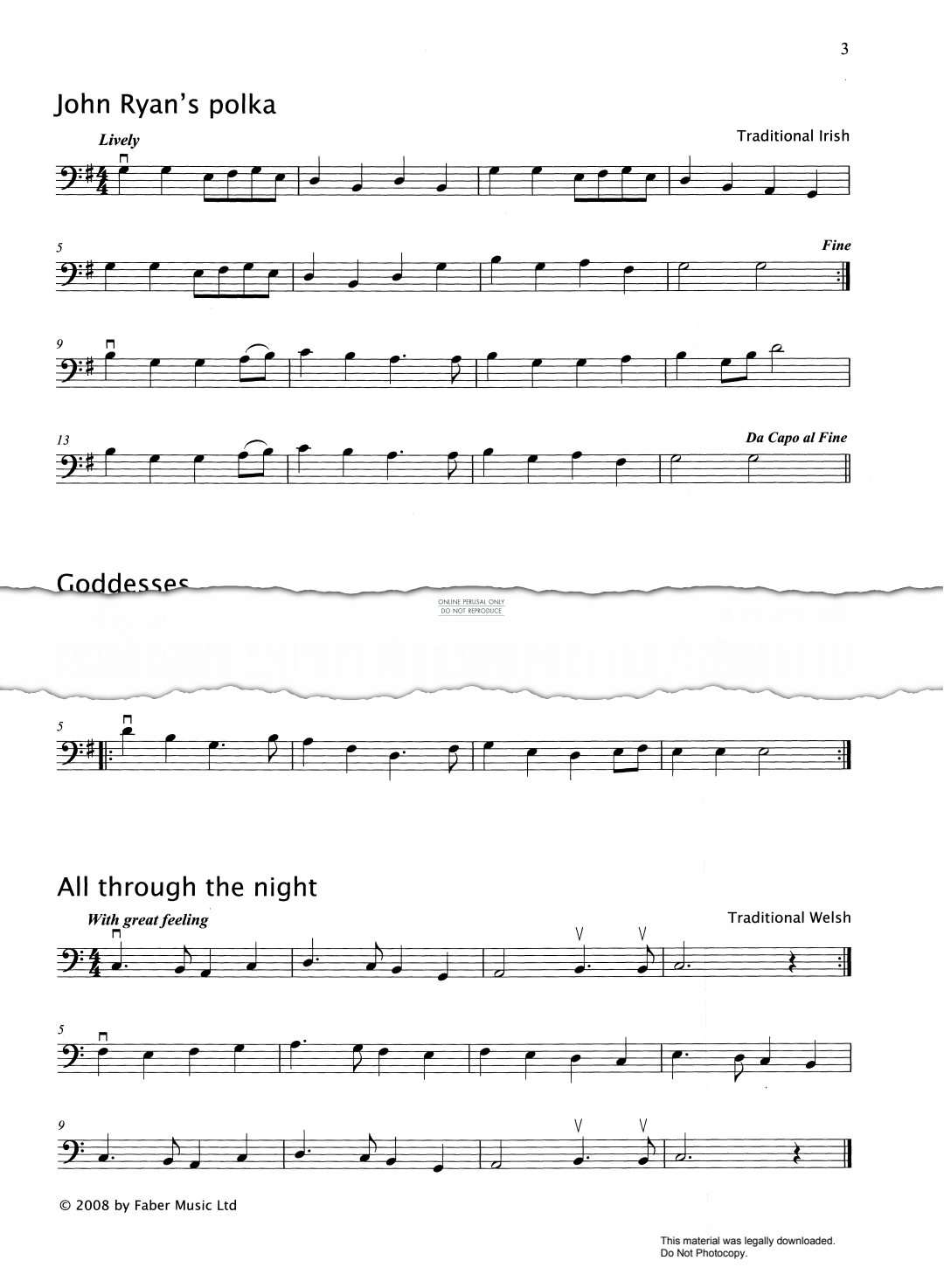 Produktgalerie: Seite 1 von 1 John Ryan's Polka/Goddesses/All Through The Night/Shaker Melody/Helston Furry Dance/The Bluebell of Scotland, , Violoncello