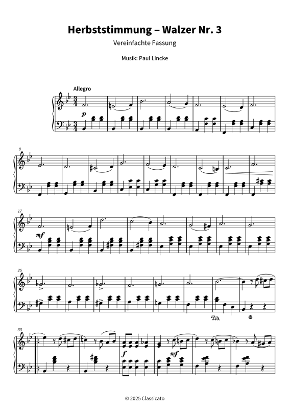 gallery: Herbststimmung - Walzer Nr. 3 - Vereinfachte Fassung, , (piano solo)