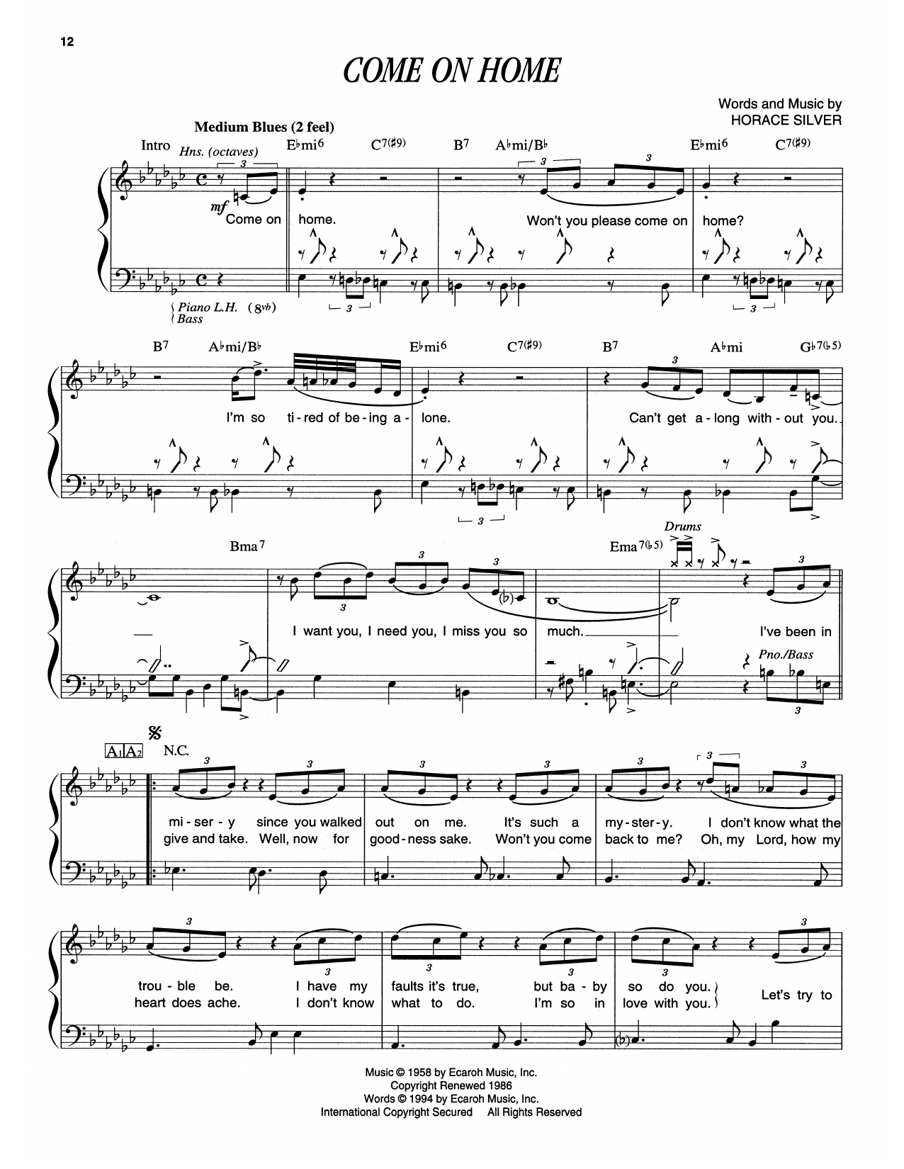 Produktbild zu:  Come On Home - Horace Silver