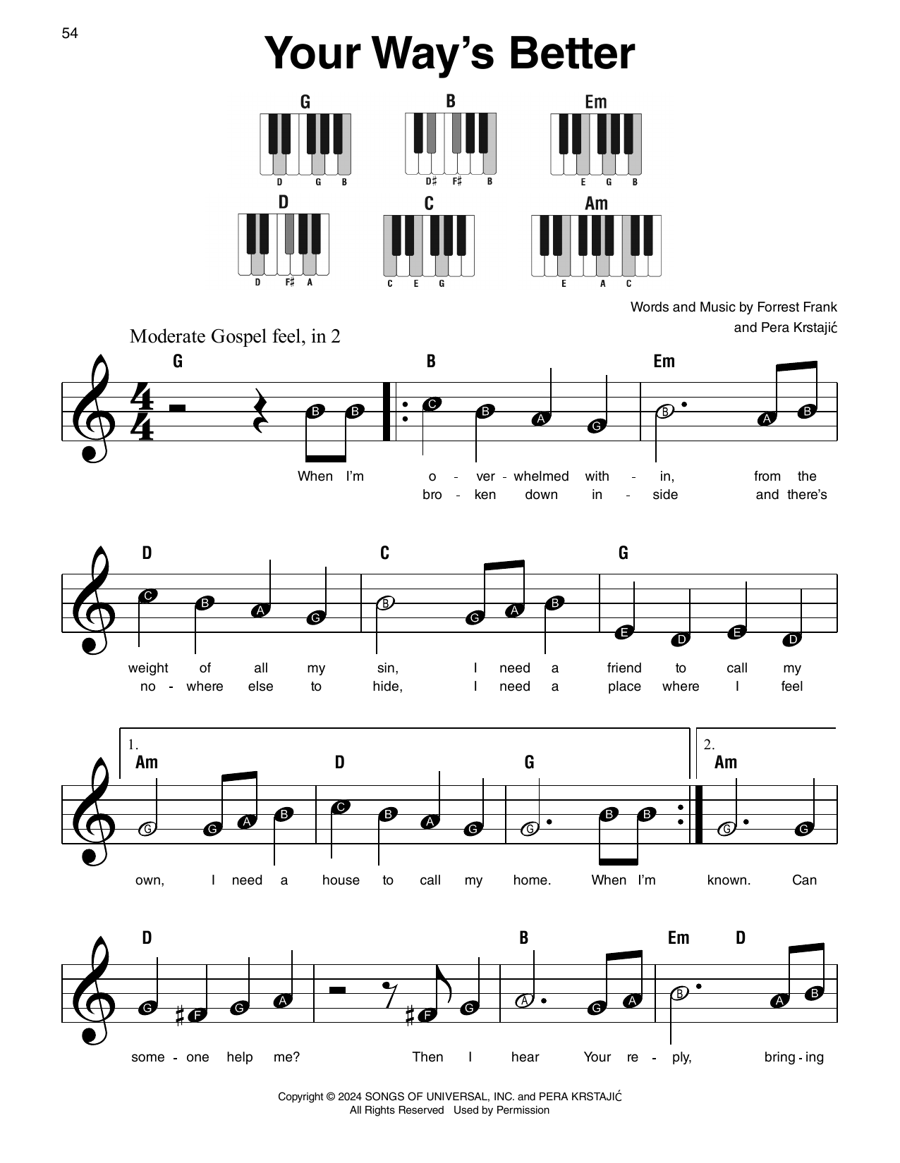 Produktgalerie: Seite 1 von 1 Your Way's Better, Forrest Frank, Klavier