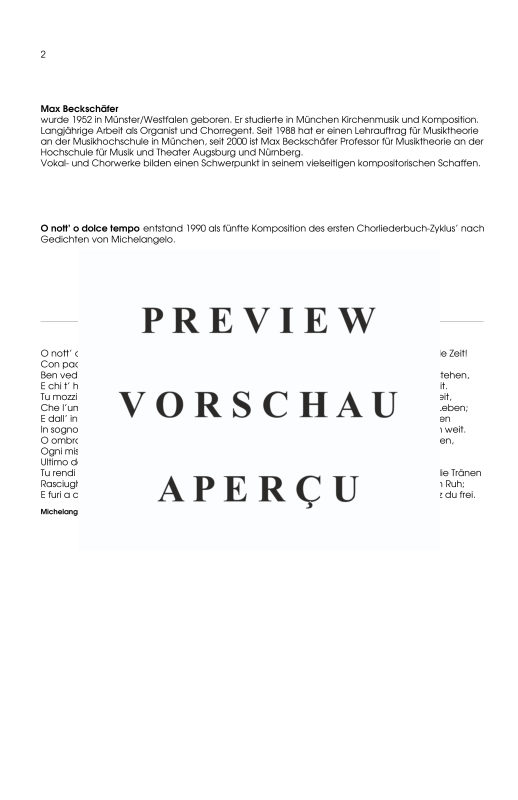 gallery: O nott´ o dolce tempo, , Gemischter Chor SSATB