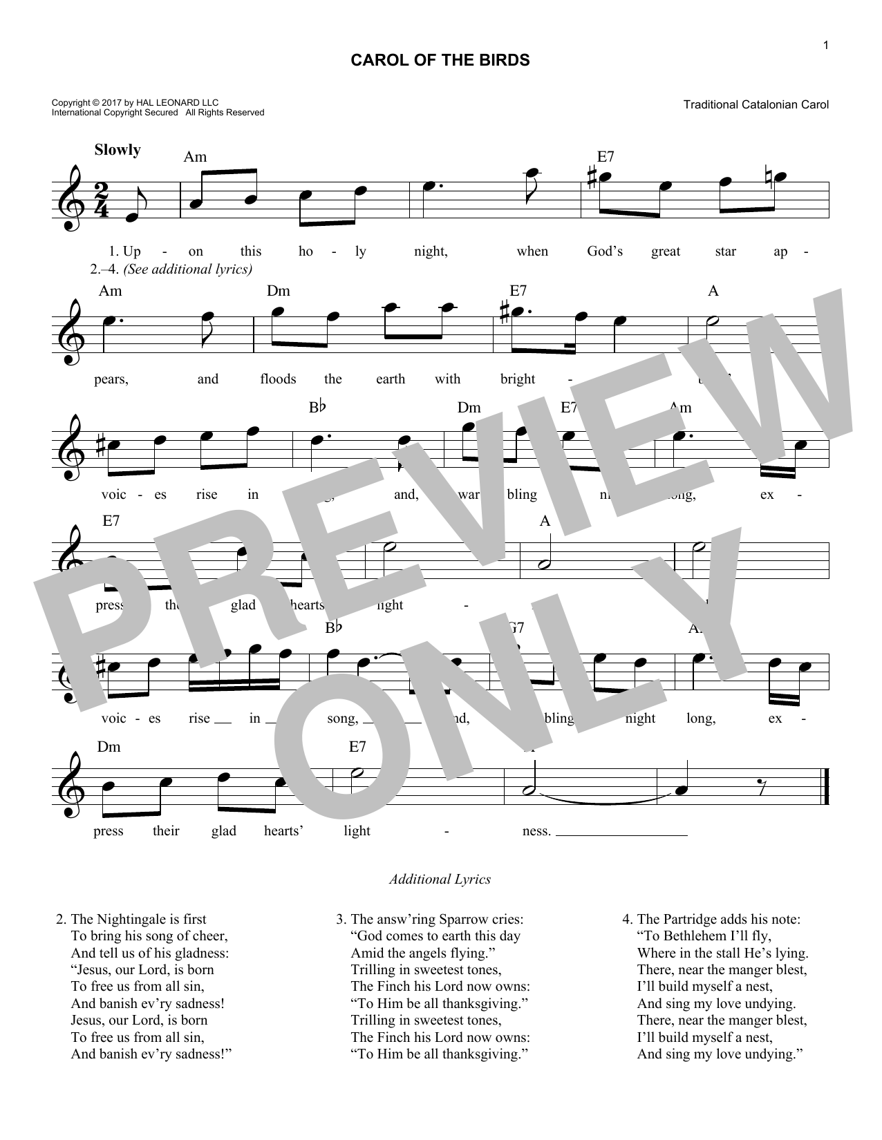 Product gallery: Page 1 of 1 Carol Of The Birds, Traditional Catalonian Carol
