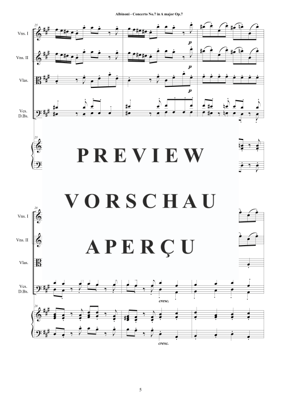 Product gallery: Page 6 of 11 Concerto No.7 in A-Dur Op.7, , String Ensemble and Harpsichord