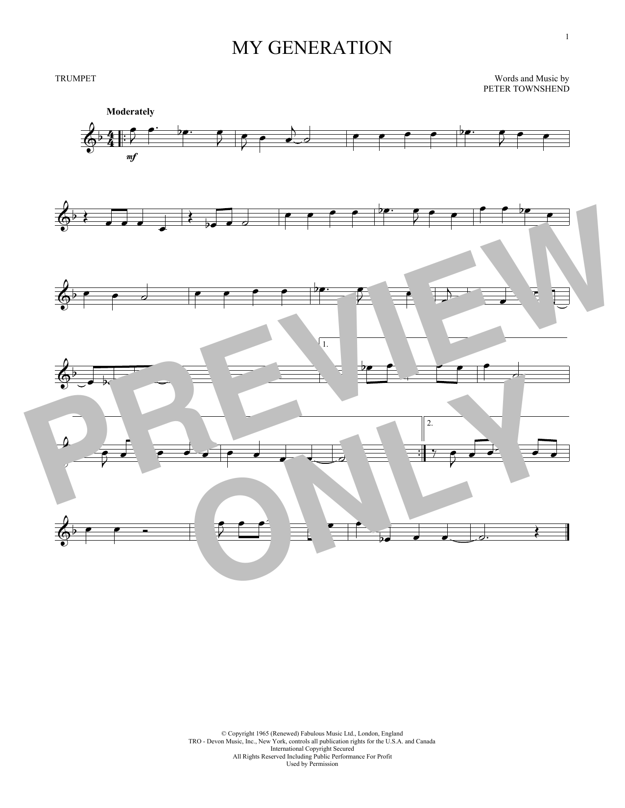 Produktgalerie: Seite 1 von 1 My Generation, The Who, Trompete