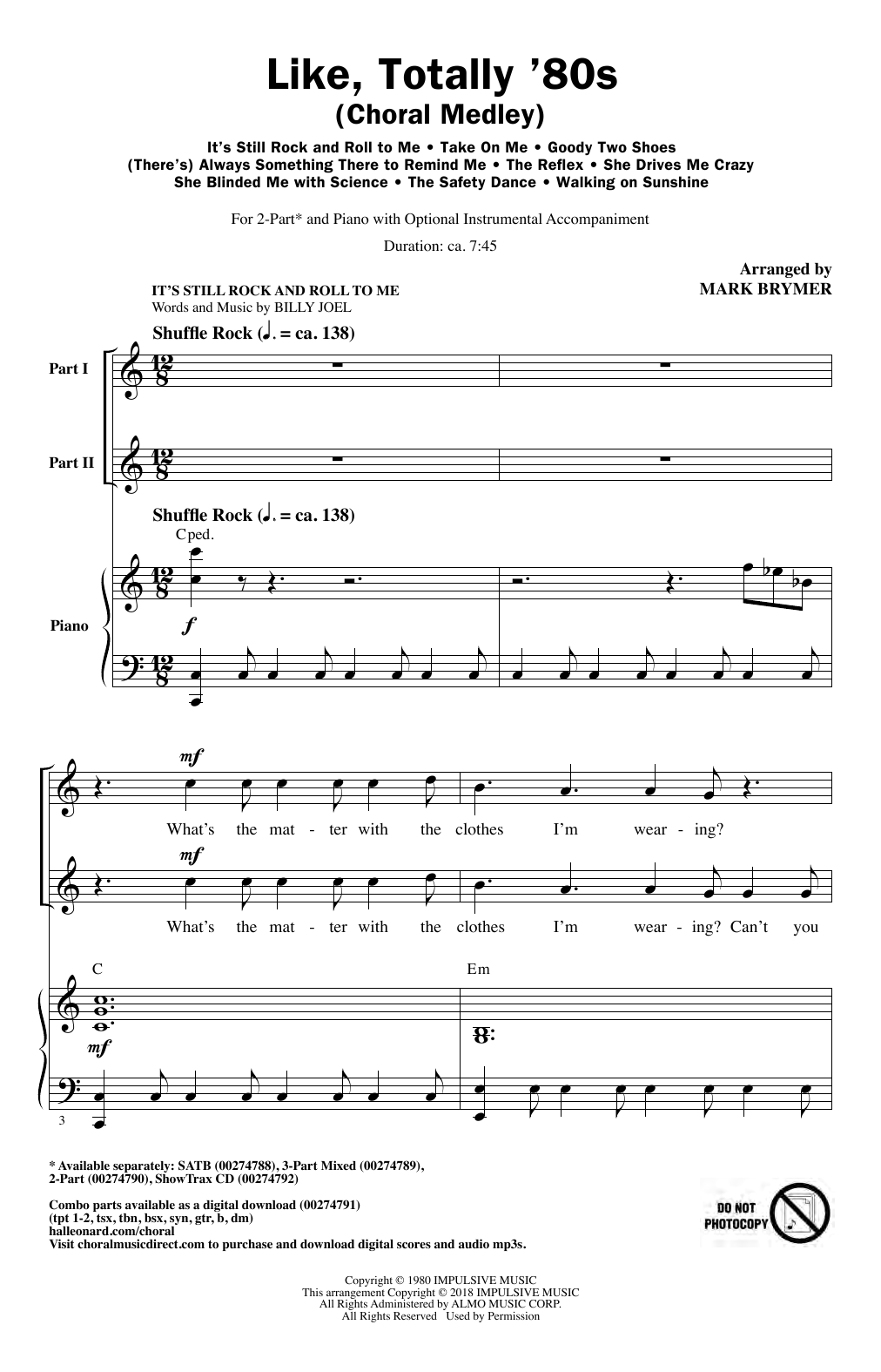 Product picture to: Like, Totally '80s (arr. Mark Brymer)