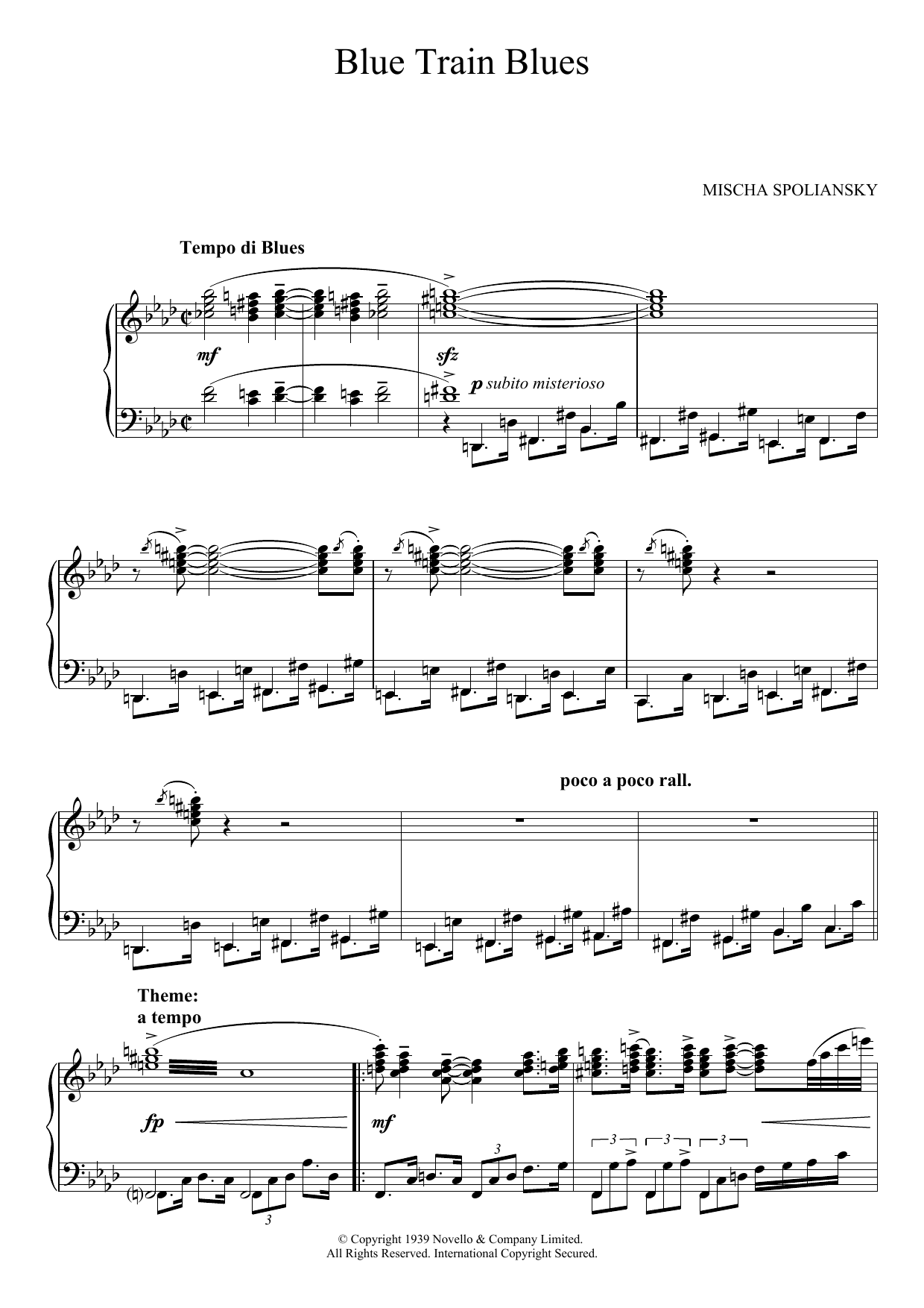Product gallery: Page 1 of 1 Blue Train Blues (Over The Moon), Mischa Spoliansky