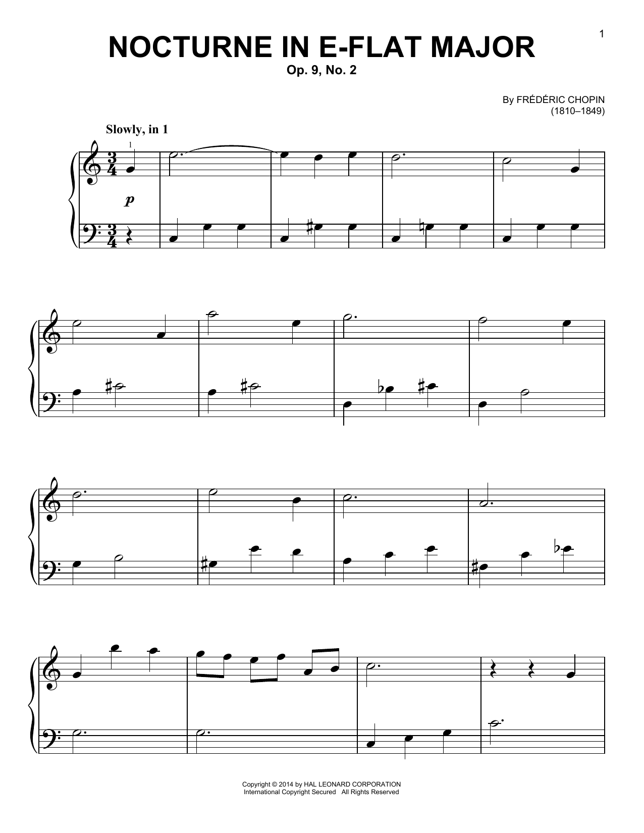 Product picture to: Nocturne In E Flat Major Op.9 No.2