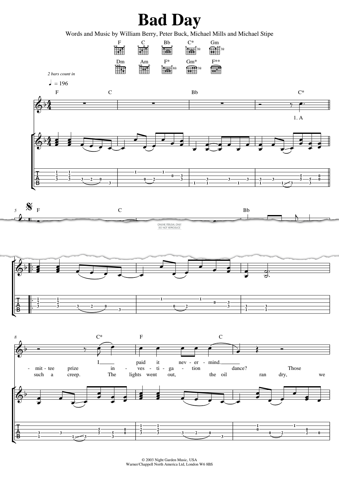 Product gallery: Page 1 of 1 Bad Day, R.E.M.