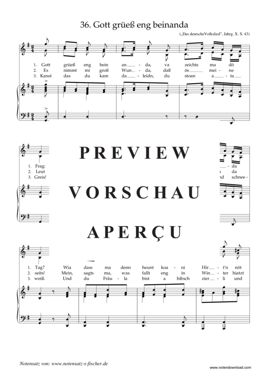 Product gallery: Page 2 of 3 Gott grüeß eng beinanda , , Piano and Voice