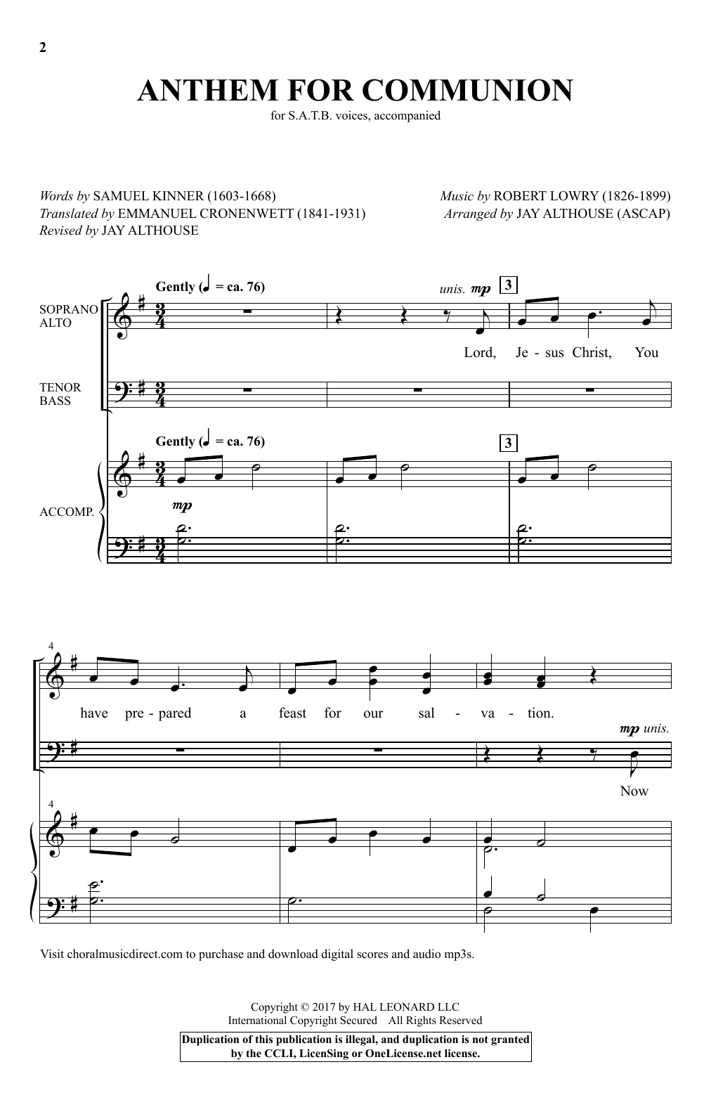 Produktbild zu: Anthem For Communion