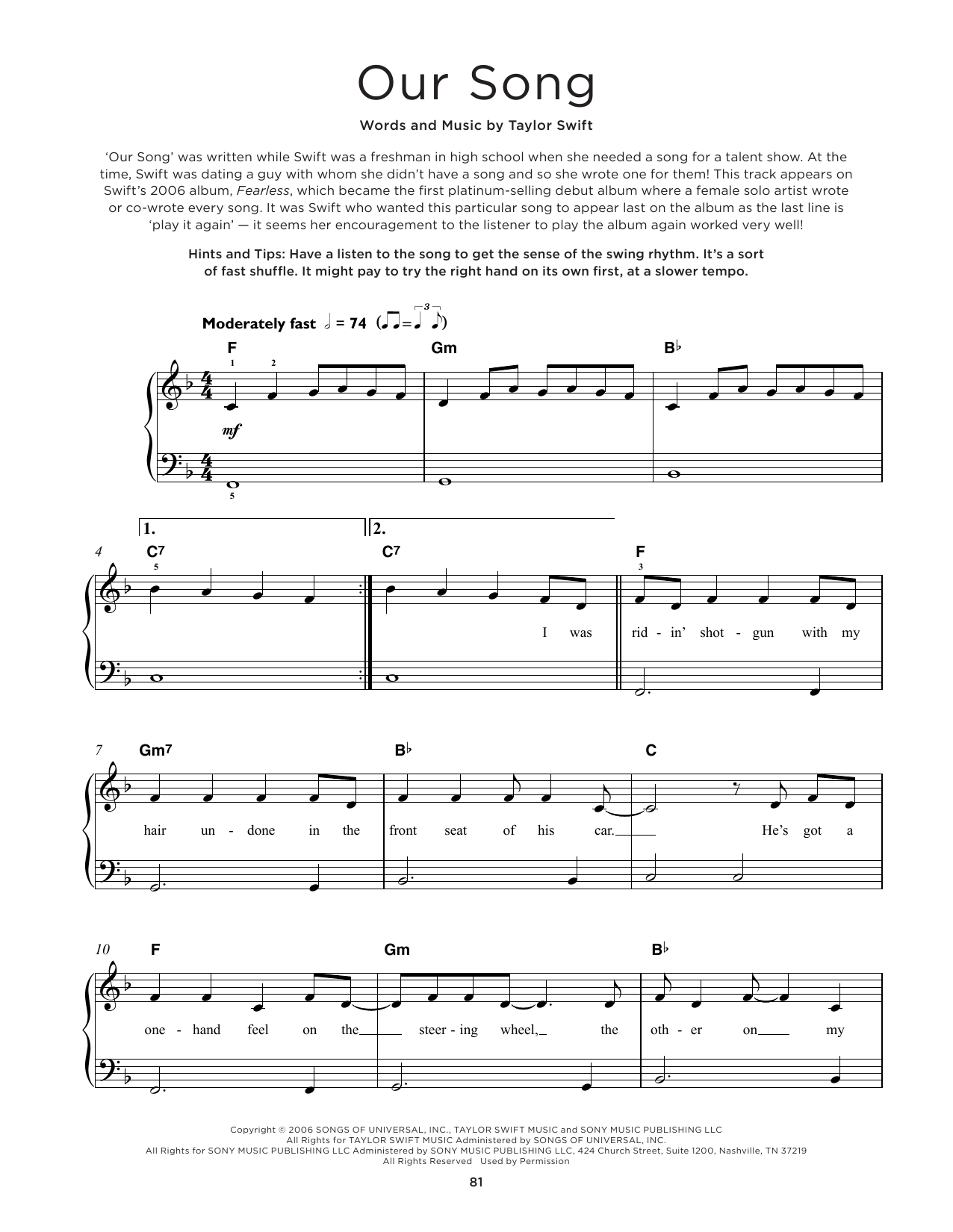 Produktbild zu: Our Song