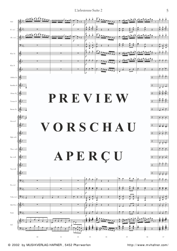 Product gallery: Page 10 of 11 Làrlesienne Suite Nr.2 - Menuett, , (large wind orchestra)