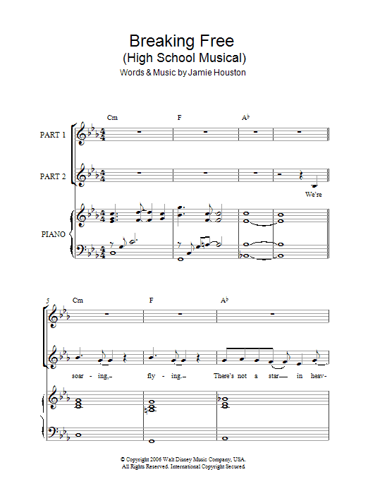 Product gallery: Page 1 of 1 Breaking Free (from High School Musical) (arr. Rick Hein), Zac Efron & Vanessa Hudgens