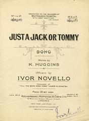cover: Just A Jack Or Tommy!, Ivor Novello, Gesang, Klavier