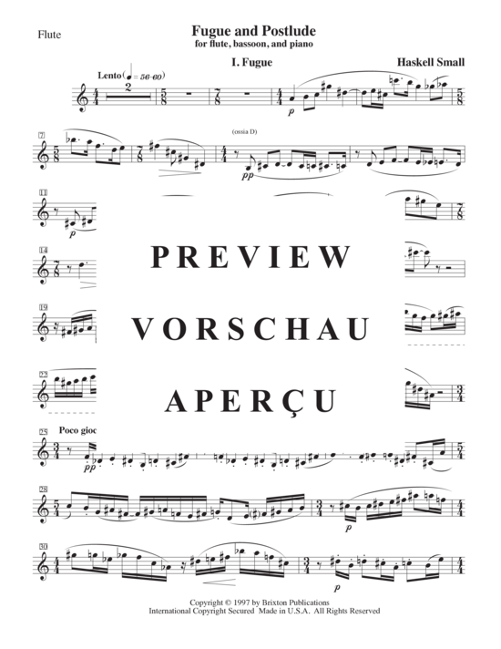 Product gallery: Page 19 of 21 Fugue and Postlude , , (flute, bassoon and piano)