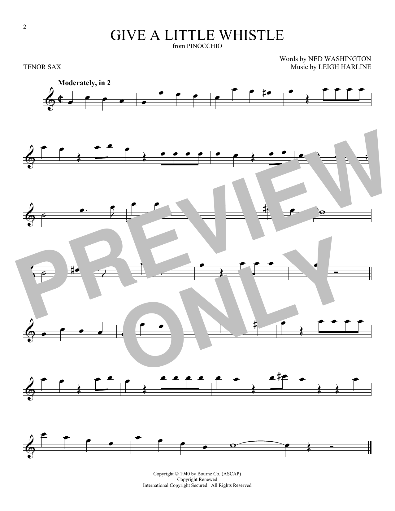 Product gallery: Page 1 of 1 Give A Little Whistle (from Pinocchio), Ned Washington & Leigh Harline