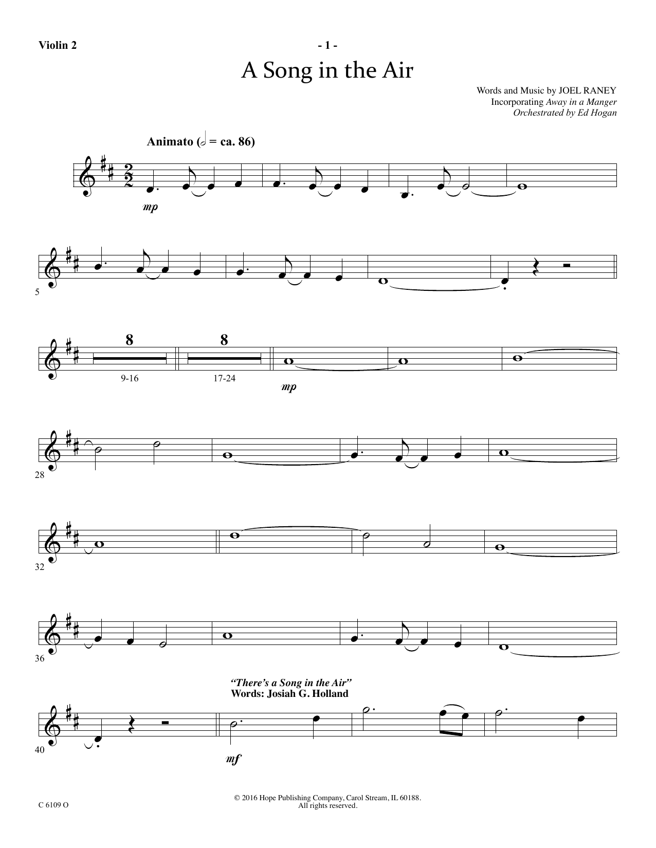 Produktbild zu: A Song In The Air - Violin 2