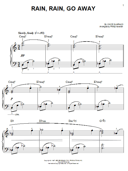 Product picture to: Rain, Rain, Go Away (arr. Phillip Keveren)