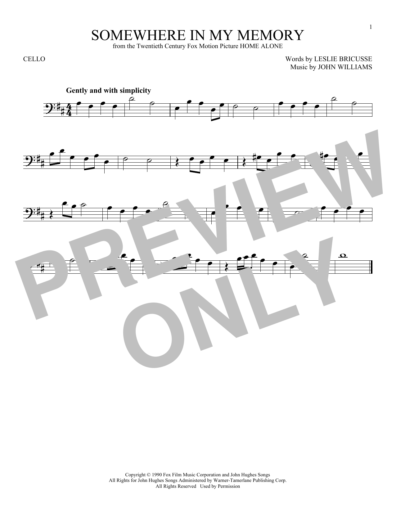 Produktgalerie: Seite 1 von 1 Somewhere In My Memory, John Williams, Violoncello