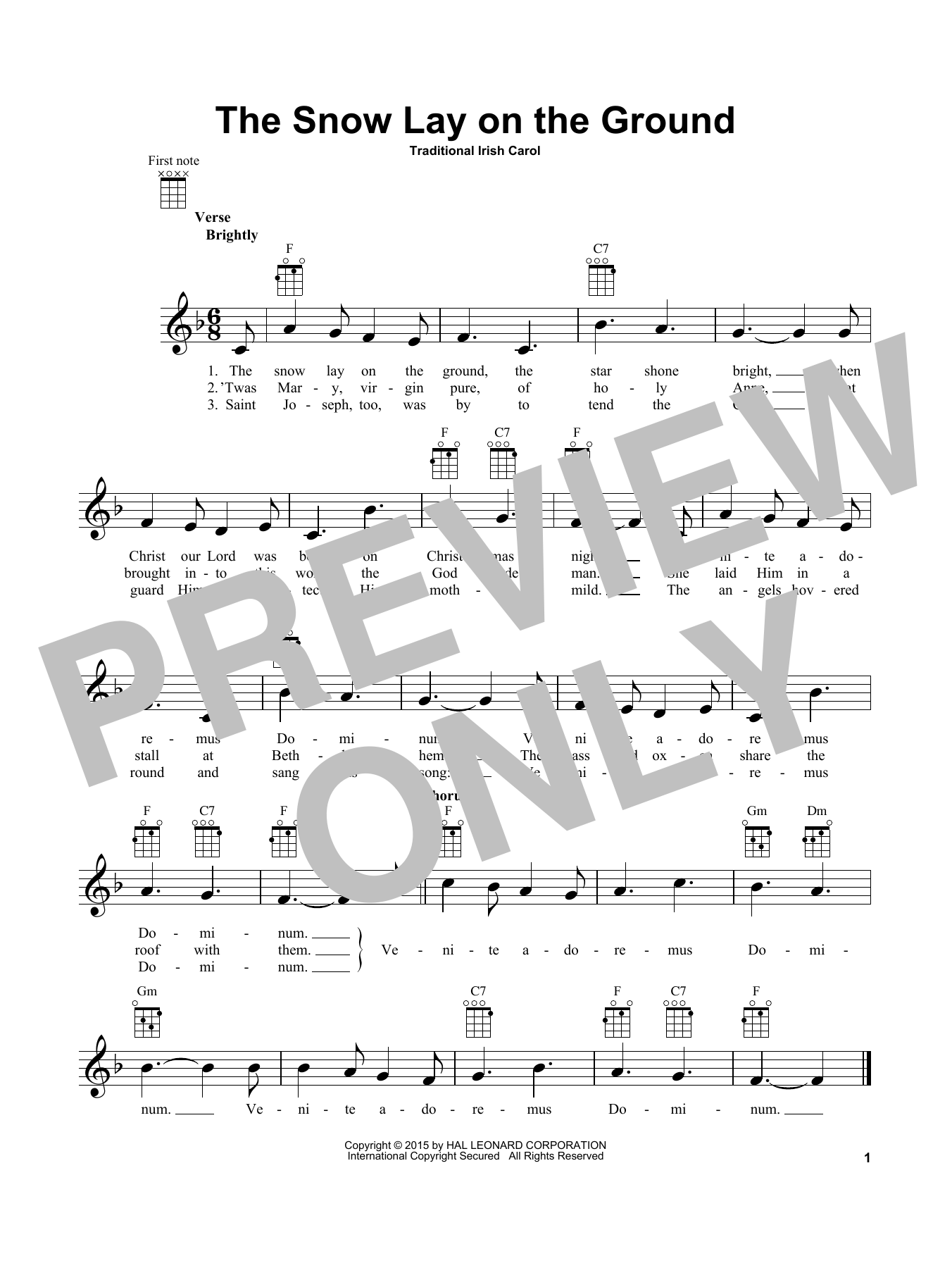 Product gallery: Page 1 of 1 The Snow Lay On The Ground, Traditional Irish Carol