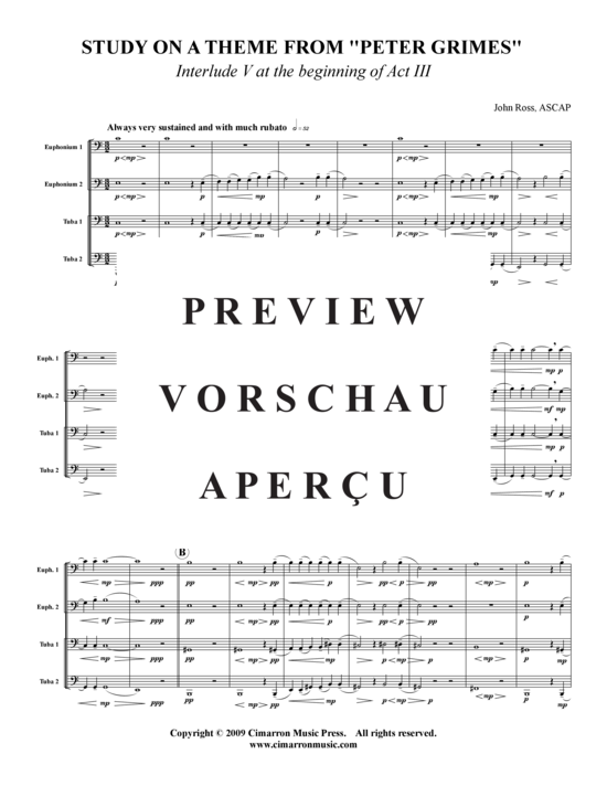 Product gallery: Page 2 of 17 Study on a theme from Peter Grimes , , (Tuba Quartet: 2x Baritone, 2xTuba)