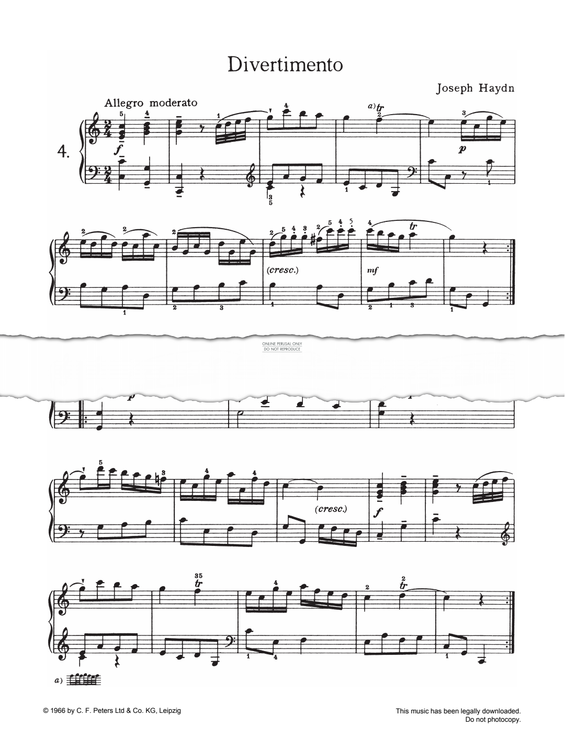 Produktgalerie: Seite 1 von 1 Divertimento, Joseph Haydn, Klavier