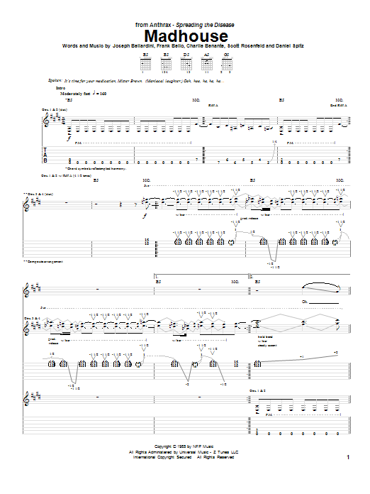 Produktgalerie: Seite 1 von 1 Madhouse, Anthrax, Gitarre