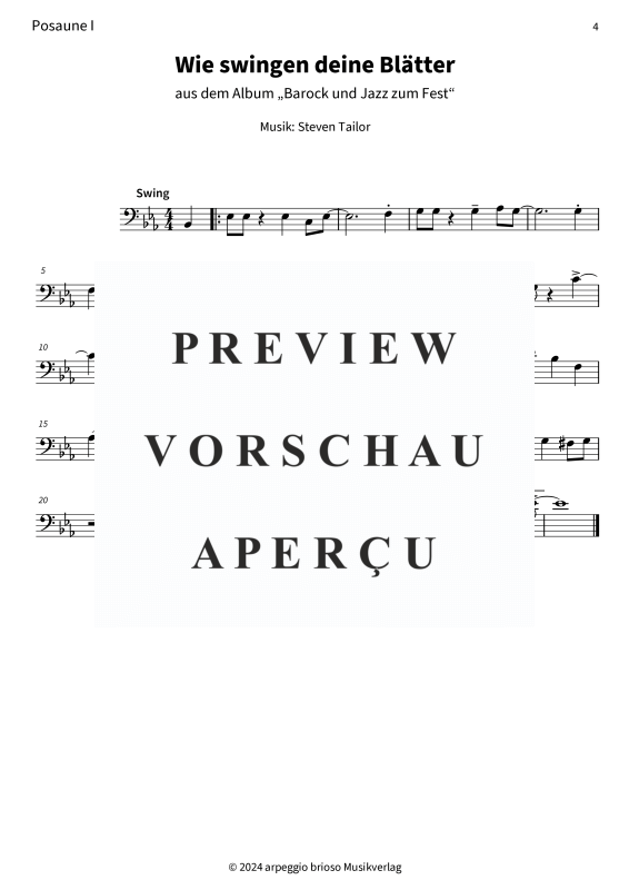 Product gallery: Page 6 of 7 Wie swingen deine Blätter - aus dem Album Barock und Jazz zum Fest, , (Trombone duet)