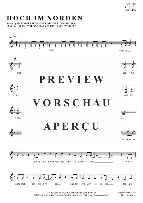 Product gallery: Page 2 of 4 Hoch Im Norden, Santiano, (violin)