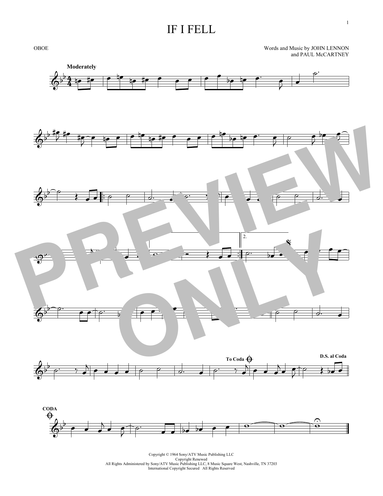 Produktgalerie: Seite 1 von 1 If I Fell, The Beatles, Oboe