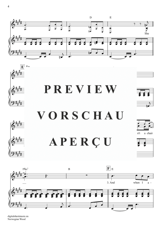 Produktgalerie: Seite 5 von 6 Norwegian Wood, Beatles, The, Gesang mit Klavierbegleitung