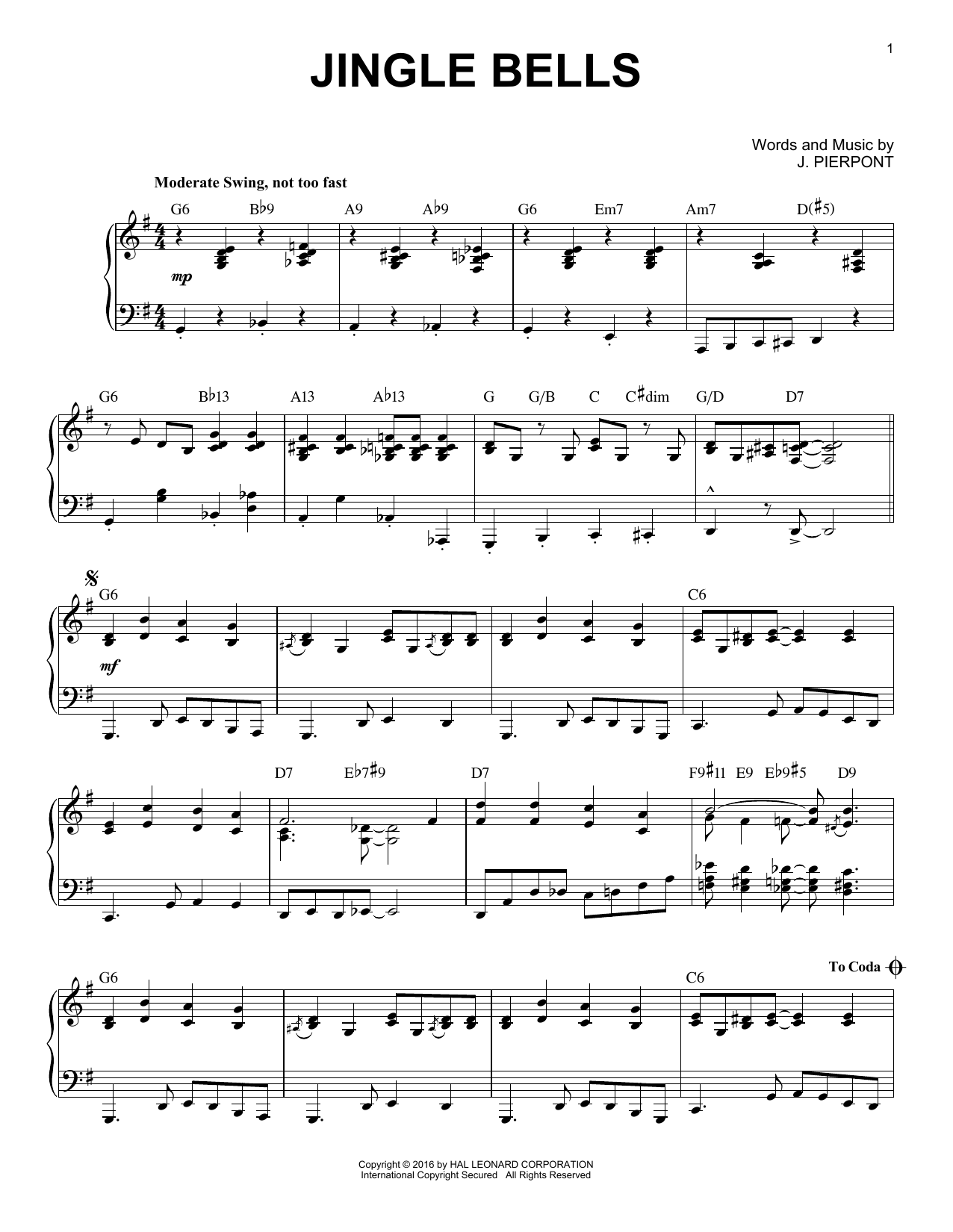 Product gallery: Page 1 of 1 Jingle Bells [Jazz version] (arr. Brent Edstrom), J. Pierpont
