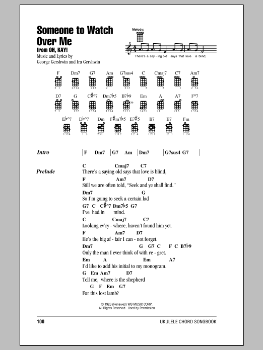 Product gallery: Page 1 of 1 Someone To Watch Over Me, George Gershwin