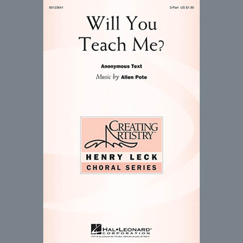 cover: Will You Teach Me?, Allen Pote, Chor