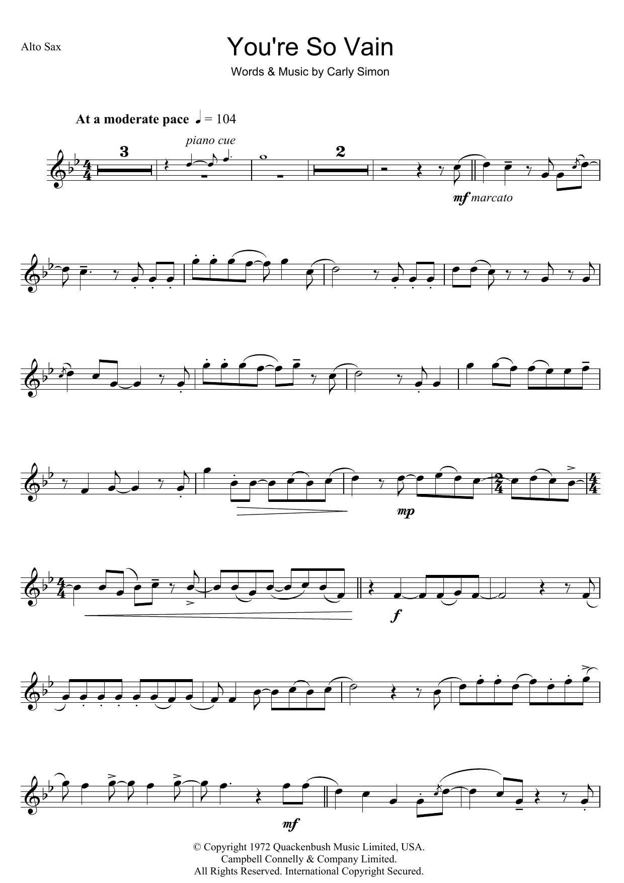 Product gallery: Page 1 of 1 You're So Vain, Carly Simon