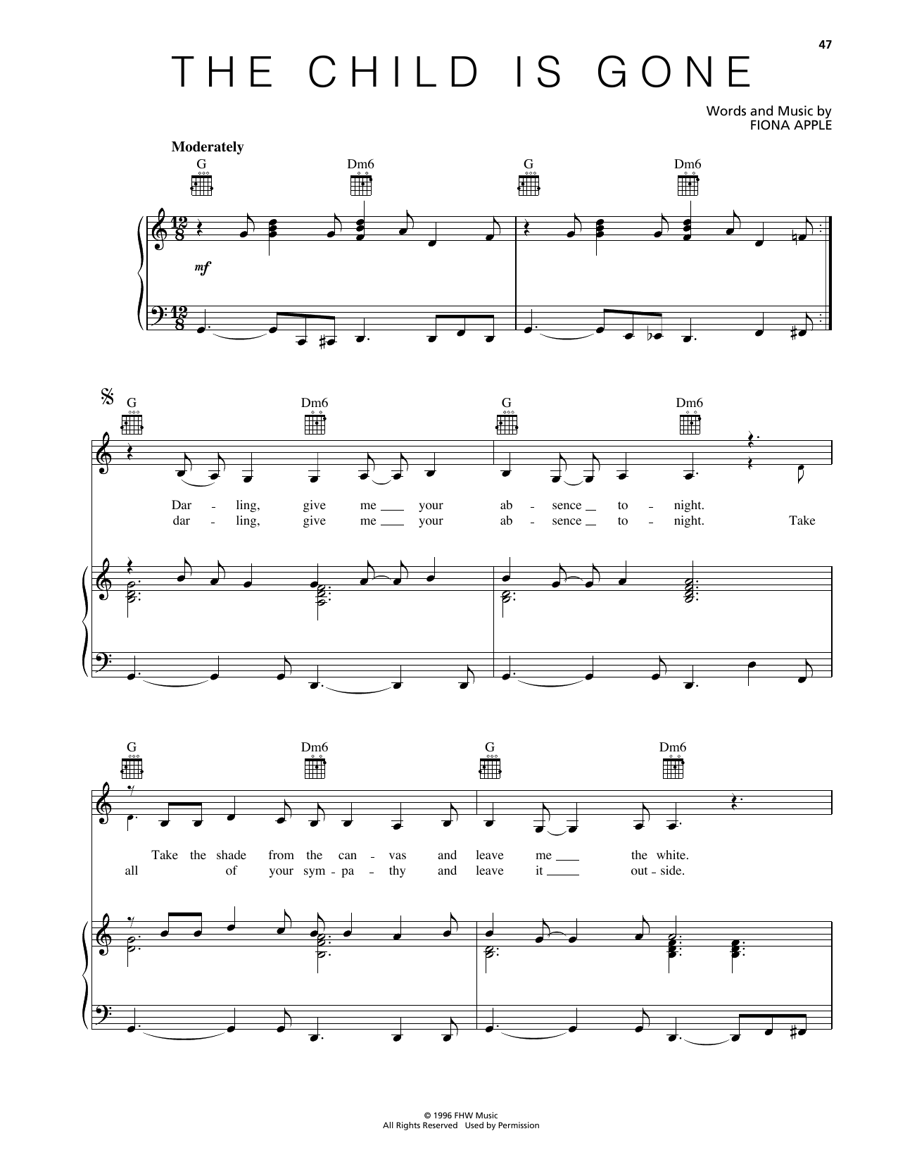 Produktgalerie: Seite 1 von 1 The Child Is Gone, Fiona Apple, Gesang, Gitarre, Klavier