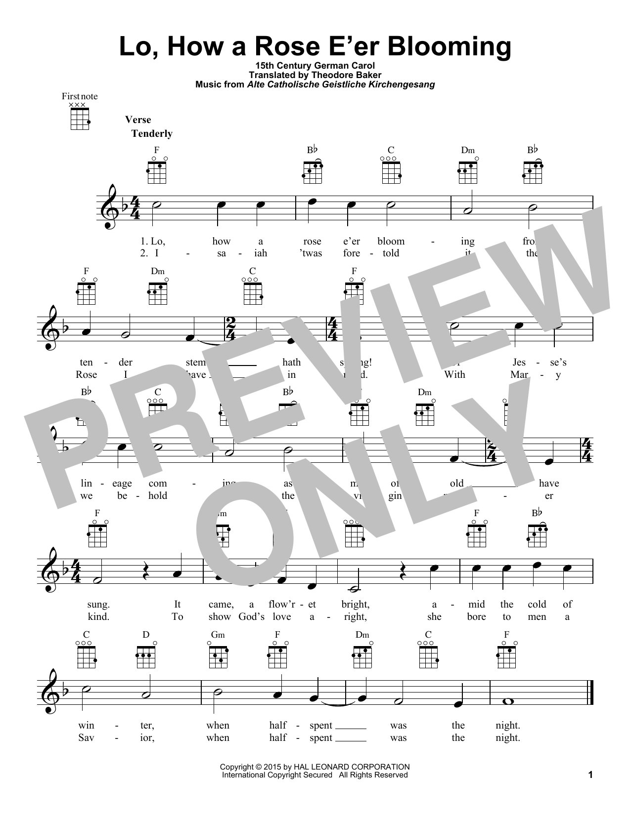 Product gallery: Page 1 of 1 Lo, How A Rose E'er Blooming, 15th Century German Carol