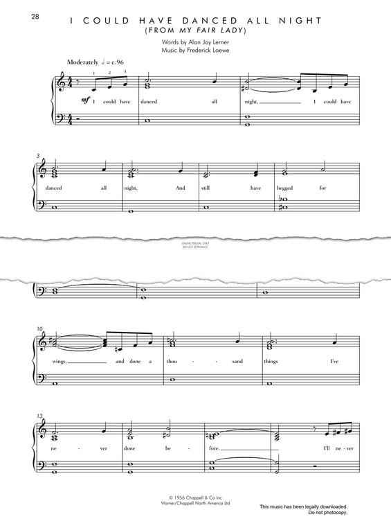 Produktgalerie: Seite 1 von 1 I Could Have Danced All Night (from 'My Fair Lady'), Frederick Loewe, Klavier