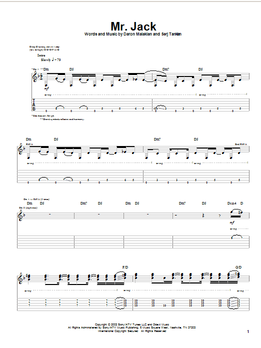 Produktgalerie: Seite 1 von 1 Mr. Jack, System Of A Down, Gitarre