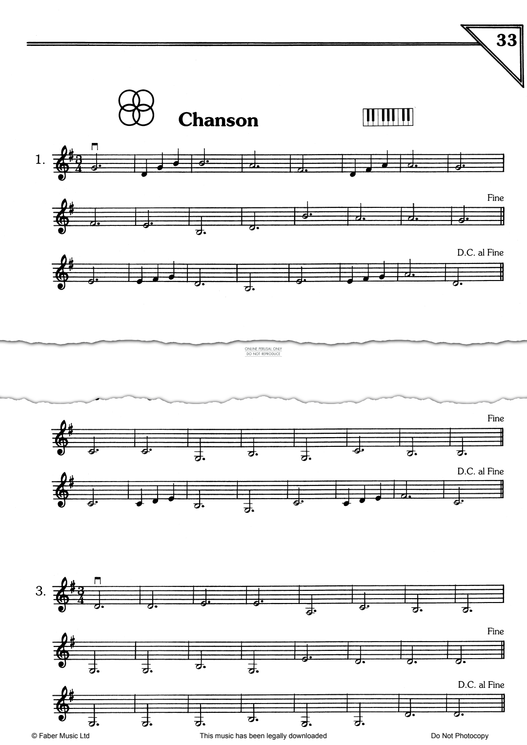 Product gallery: Page 1 of 1 Chanson, Traditional